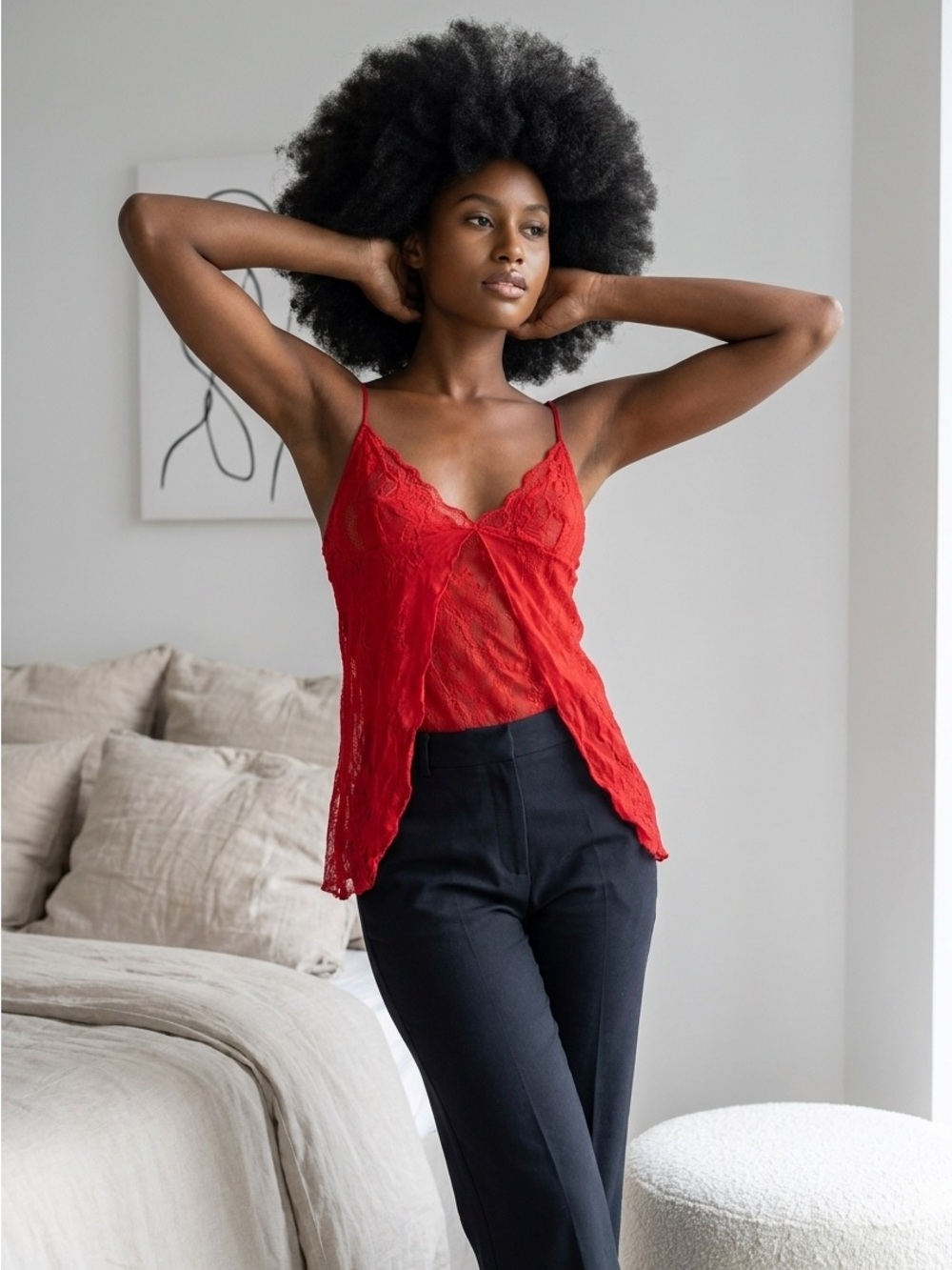 Leg Avenue Red Lace Camisole
